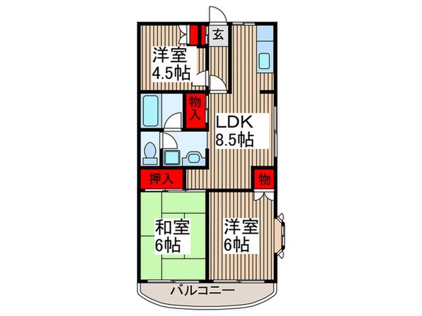 シャルマン所沢Ａ館の物件間取画像